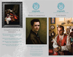 Tri-fold brochure for award-winning classically-trained artist, Mark Cummings. Shown here in pre-folding layout.