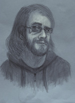 Steven Hendren self-portrait. Graphite on bristol.